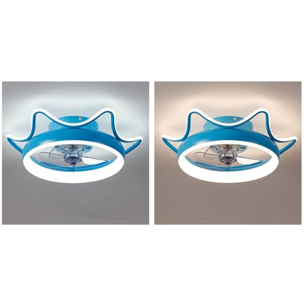 Nordic Light Luxury Round Wrought Iron LED Flush Mount Ceiling Fan Light - Image 13