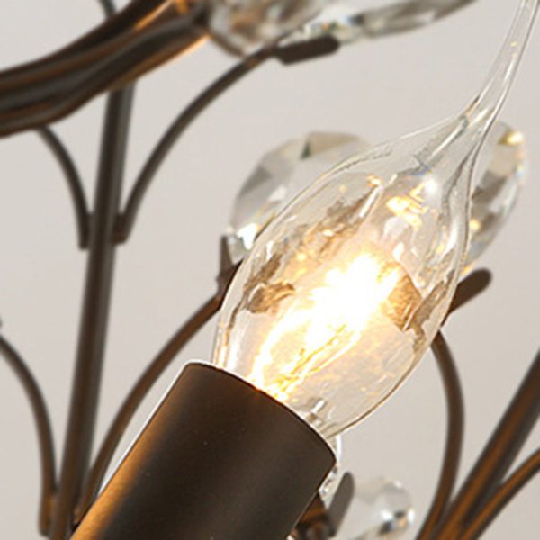 Traditional European Branch Iron Crystal 4/5/6 Light Semi-Flush Mount Ceiling Light For Living Room - Image 10