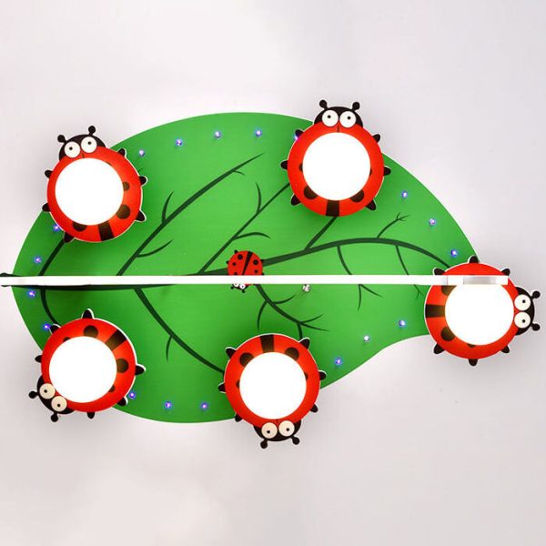 Contemporary Creative Kids Monkey Leaf Acrylic 5-Light Flush Mount Ceiling Light For Bedroom - Image 4