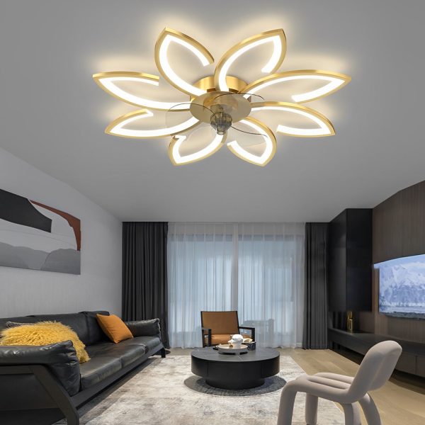Flower Smart Silent Stepless Dimming LED Modern Ceiling Fan Light - Image 7