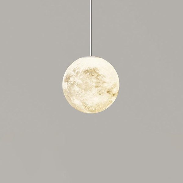 Modern Minimalist Astronaut Moon Iron Resin LED Pendant Light For Bedroom - Image 11