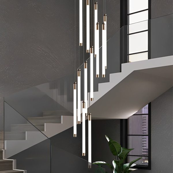 Spiral Creative Long Strip LED Modern Duplex Staircase Chandelier Light - Image 16