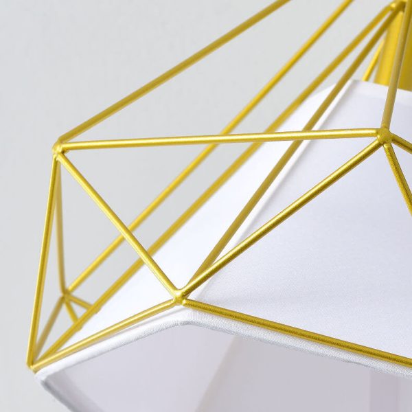 Scandinavian Modern Minimalist Iron Glass Ceramic Flower Diamond 1-Light Semi-Flush Mount Ceiling Light - Image 12