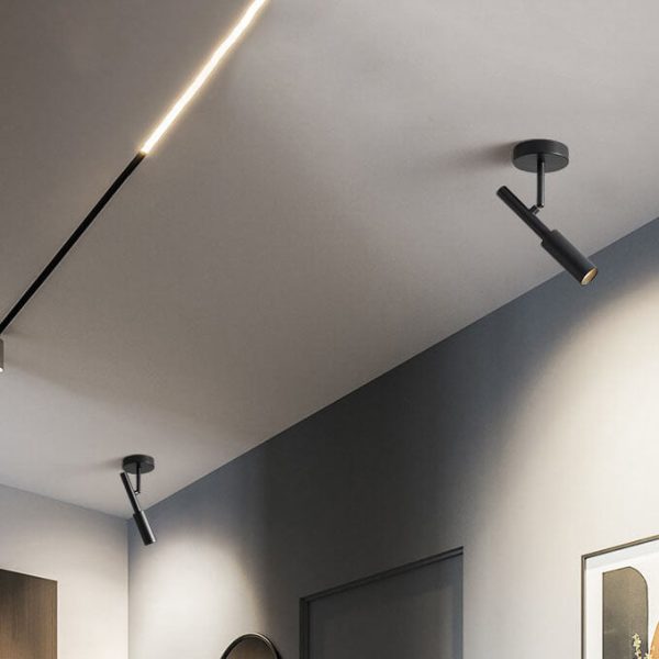 Minimalist Spotlight Rotatable LED Semi-Flush Mount Ceiling Light - Image 17