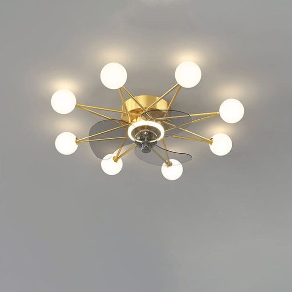 Modern Minimalist Creative Star LED Flush Mount Ceiling Fan Light - Image 7
