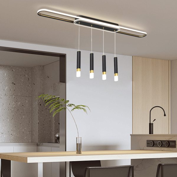 Long Circular Three Step Dimming LED Modern Ceiling Light Fixture Hanging Lamp - Image 3