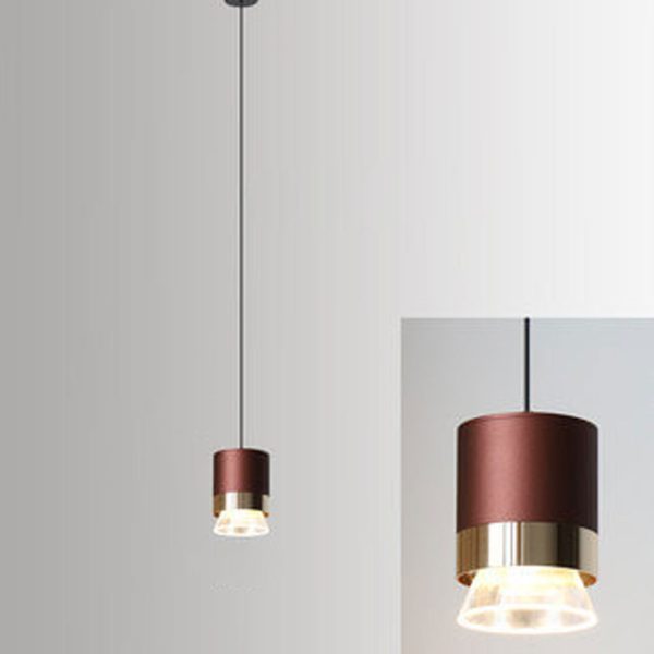 Nordic Light Luxury Cylindrical Aluminum Acrylic LED Pendant Light - Image 6