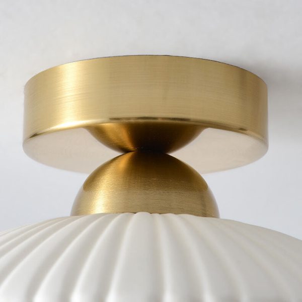Modern Light Luxury Ceramic Disc 1-Light Semi-Flush Mount Lighting - Image 8