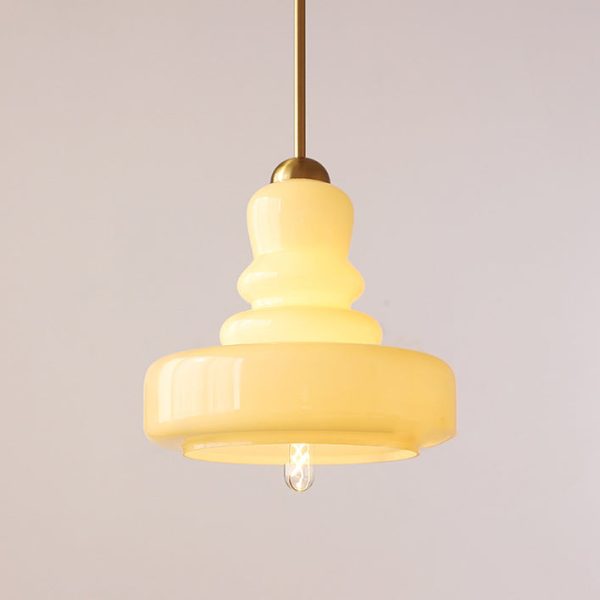 Modern Colorful Glass Gourd Shade 1-Light Pendant Light - Image 3