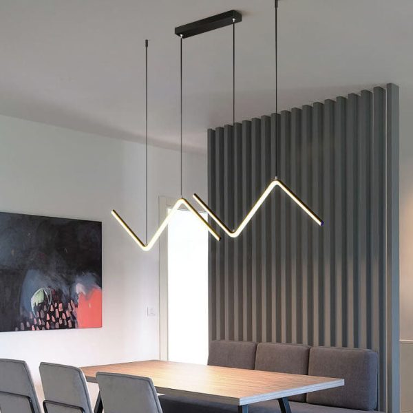 Minimalist Line 2-Light N Shaped LED Pendant Light - Image 4