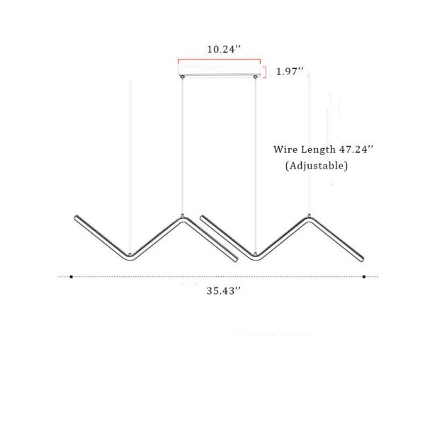 Minimalist Line 2-Light N Shaped LED Pendant Light - Image 14