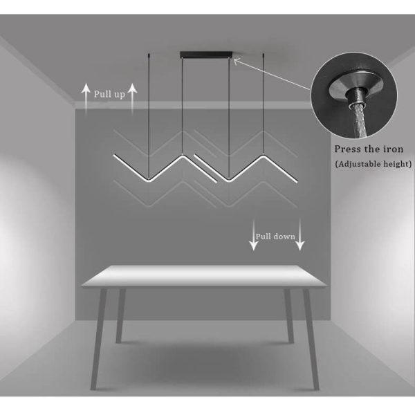 Minimalist Line 2-Light N Shaped LED Pendant Light - Image 13