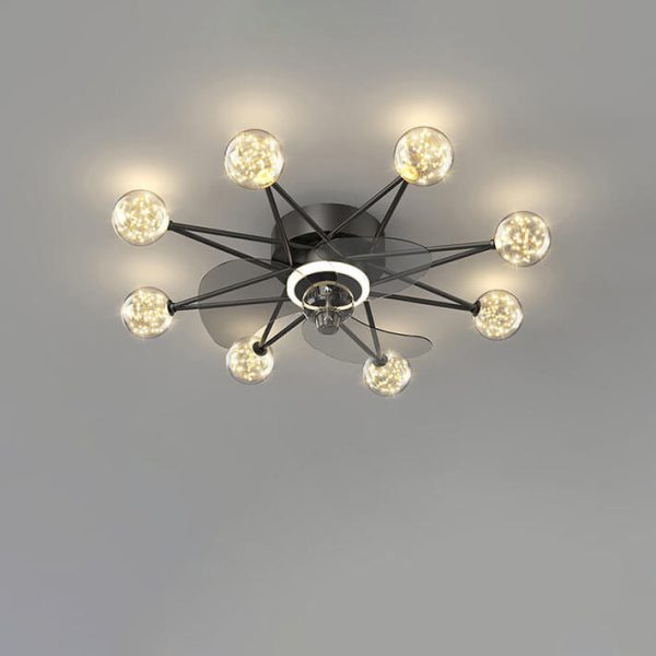 Modern Minimalist Creative Star LED Flush Mount Ceiling Fan Light - Image 8