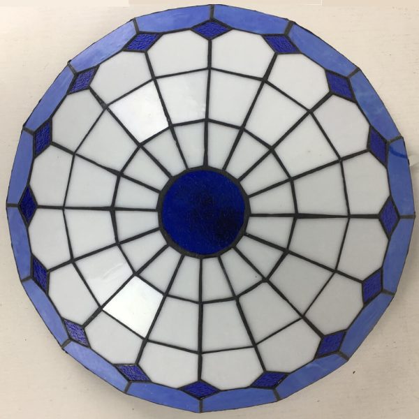 Traditional Tiffany Round Shell Bead Stained Glass 2-Light Flush Mount Ceiling Light For Hallway - Image 14