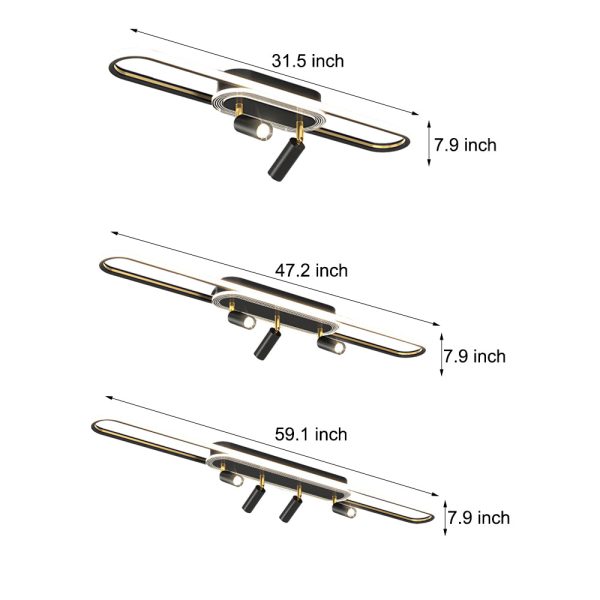 Long Ring Three Step Dimming Modern Surface Mounted Spotlights Ceiling Light - Image 10