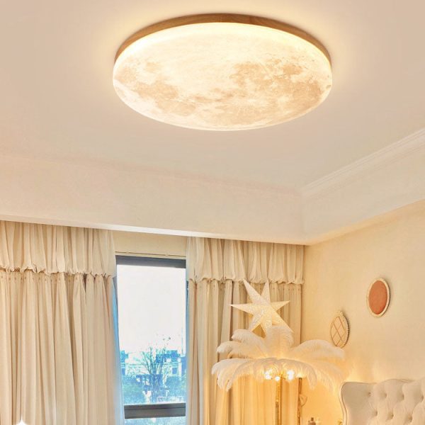 Nordic Minimalist Moon Round Acrylic LED Flush Mount Ceiling Light - Image 21