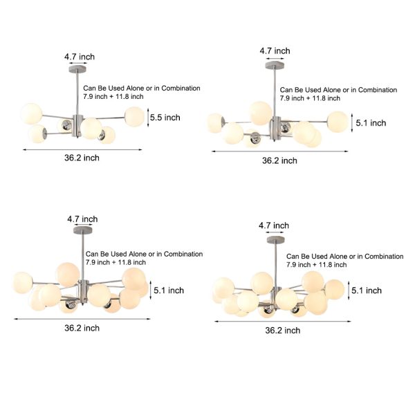 Molecular Lights Three Step Dimming Plating Glass Modern Chandeliers - Image 11