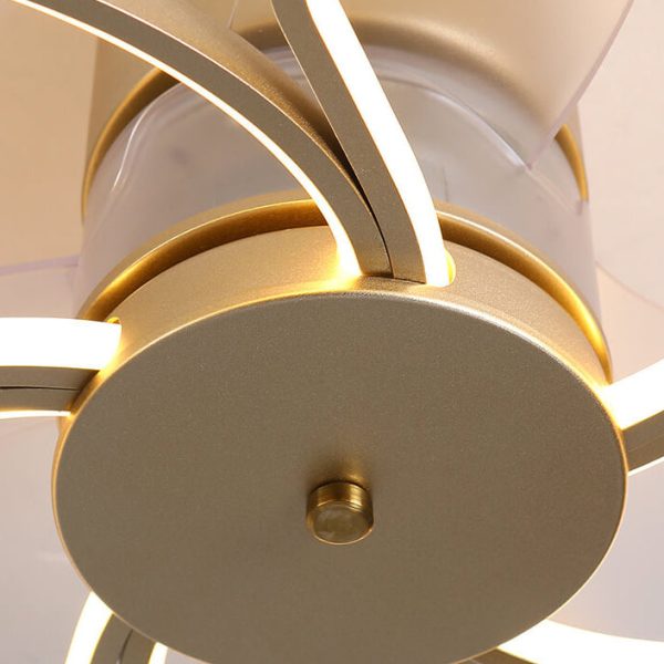 Nordic Minimalist Petal Shaped LED Semi-Flush Mount Ceiling Fan Light - Image 12