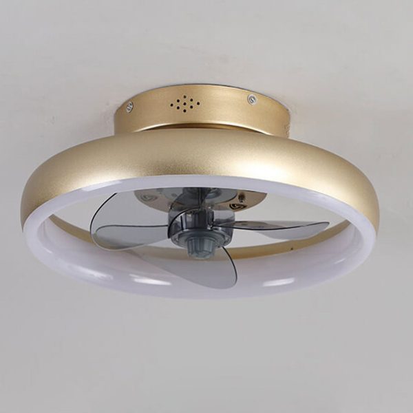 Nordic Light Luxury Round Wrought Iron LED Flush Mount Ceiling Fan Light - Image 14