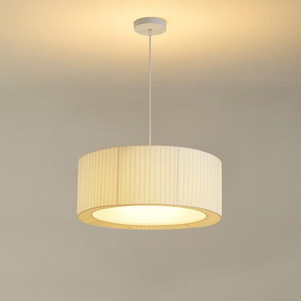 Contemporary Scandinavian Round Iron Acrylic Fabric 4/5 Light Pendant Light For Living Room - Image 31