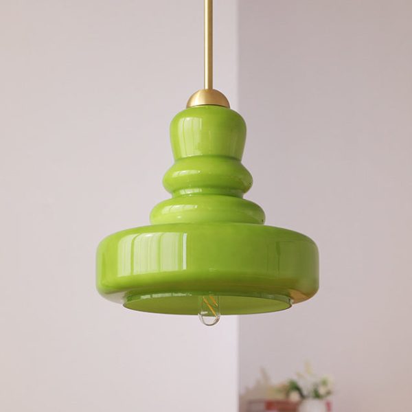 Modern Colorful Glass Gourd Shade 1-Light Pendant Light - Image 20