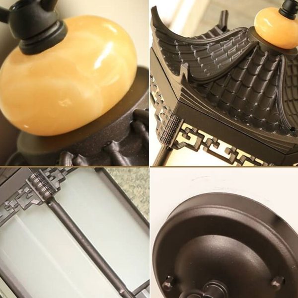 Retro Chinese Outdoor Waterproof Hexagonal Lantern 1-Light Patio Pendant Light - Image 8