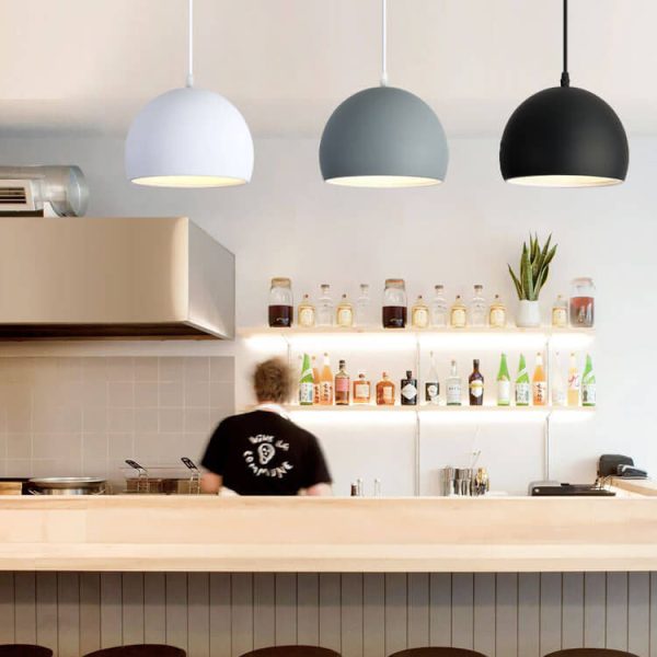 Modern Solid Color Round Head Iron 1-Light Pendant Light - Image 17