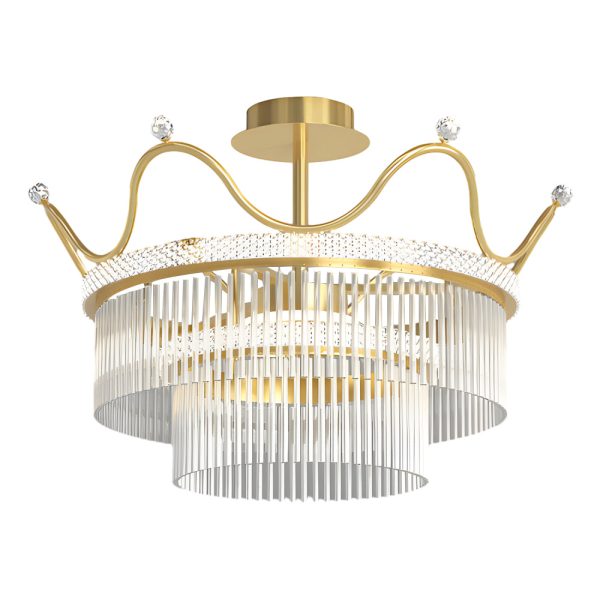 Round Crystal Crowns Three Step Dimming Luxury Postmodern Chandelier - Image 7