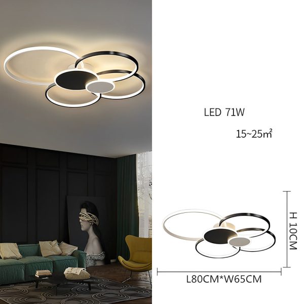 Multiple Circles LED Flush Mount Ceiling Light Acrylic Silica Gel Cluster Light - Image 5