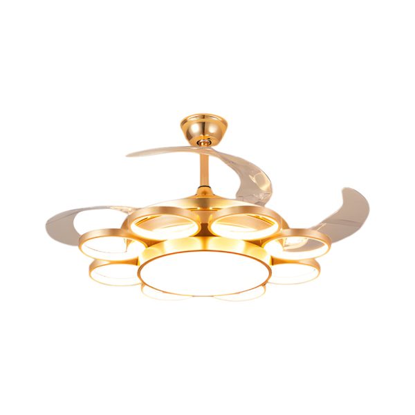 Invisible Silent Ceiling Fan Ring Remote LED Chandelier - Image 9