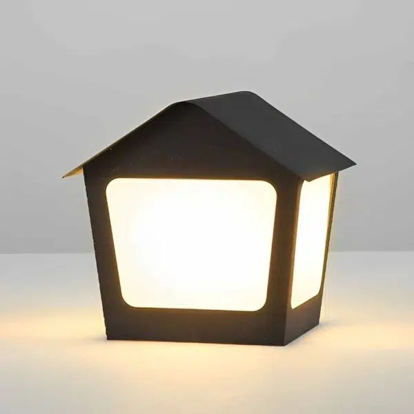Cottage Shaped LED Waterproof Black Modern Solar Fence Post Lights Pillar Light - Image 11