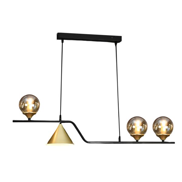 Strip Cone Glass Bubbles LED Iron Electroplating Nordic Chandelier - Image 18