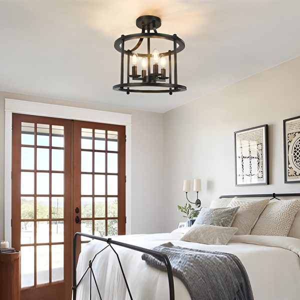 Retro Metal Lantern Design Industrial Style Ceiling Lights Pendant Light - Image 2