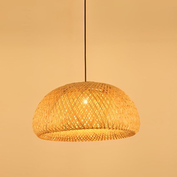 Creative Hand-woven Bamboo Lantern Three Step Dimming LED Chandelier - Image 8