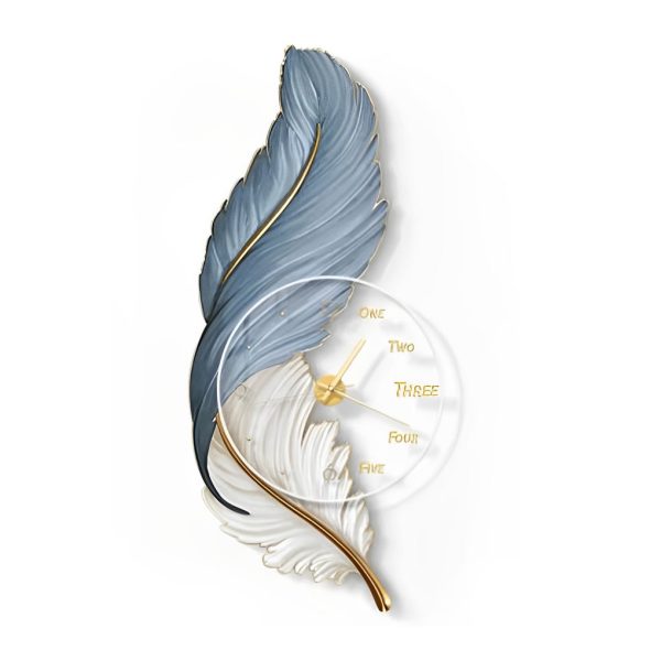 Feathers Painting Acrylic USB DC5V Round Wall Clock Wall Lamp with Remote - Image 7