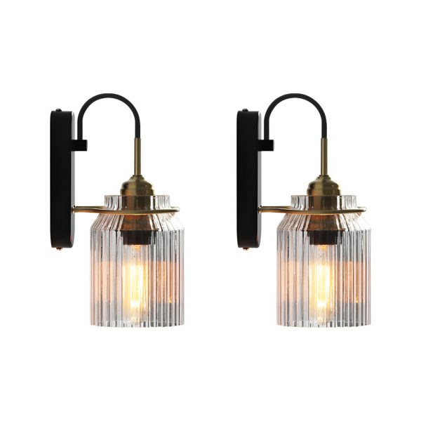 Round Funnel Wavy Glass Shade LED Modern Wall Lamp Wall Sconces Lights - Image 8