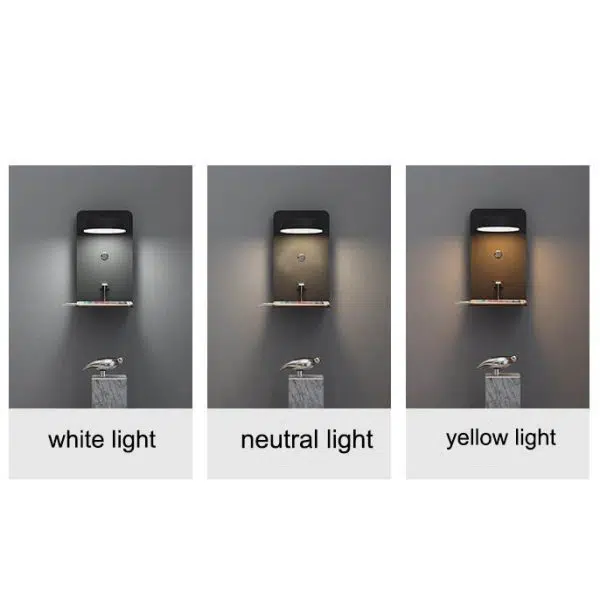 Modern Iron Square LED USB Rechargeable Wall Sconce Lamp - Image 10