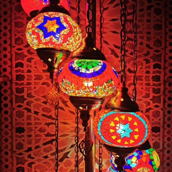 Retro Turkish Moroccan Globe 9-Light Standing Floor Lamp - Image 11