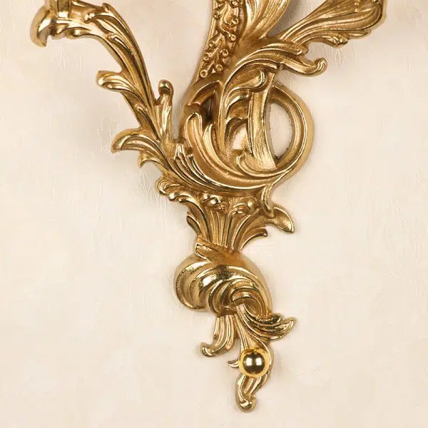 French Vintage Brass Candle 2/3 Light Wall Sconce Lamp - Image 13