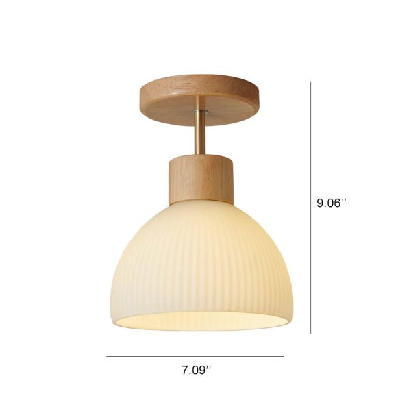 Nordic Glass Half Round 1-Light Semi-Flush Mount Ceiling Light - Image 4