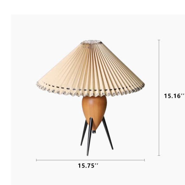 Vintage Bucket Pleated 1-Light Standing Table Lamp - Image 4