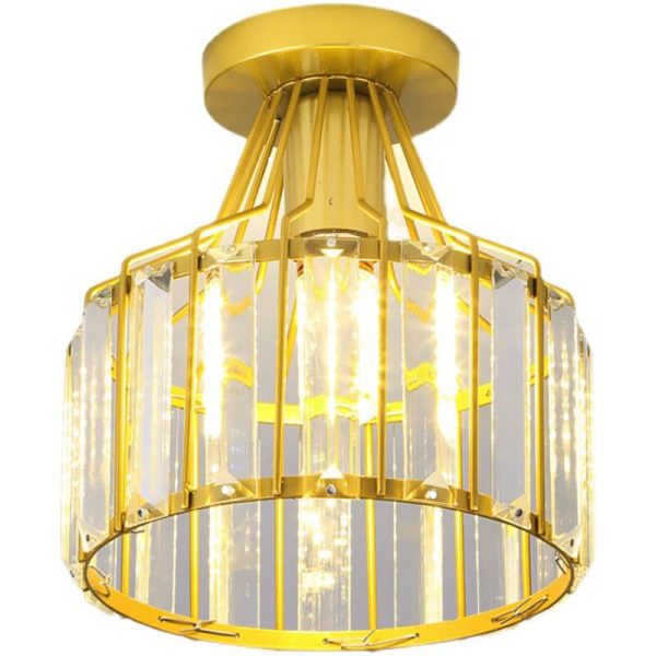 Modern Crystal Dome 1-Light Semi-Flush Mount Ceiling Light - Image 5