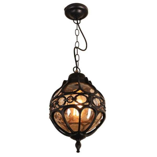 Retro Industrial Globe Shape 1-Light Outdoor Waterproof Pendant Light - Image 6