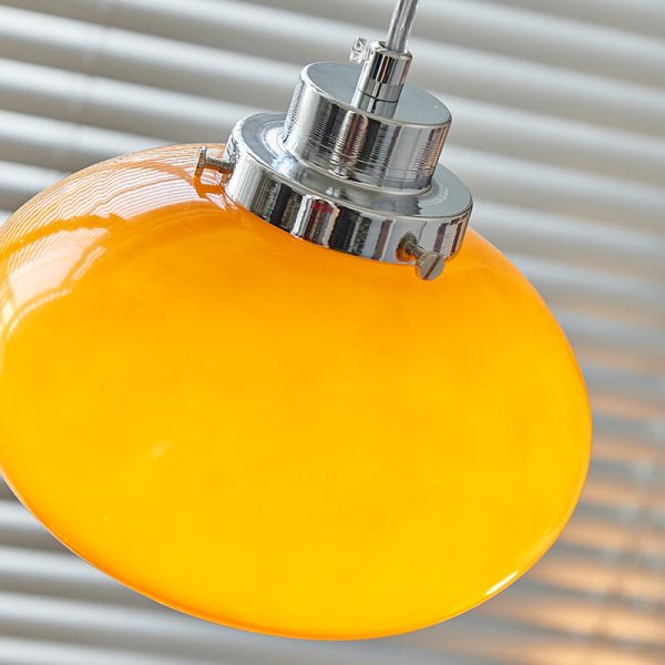 Nordic Yellow Glass Dome 1-Light Pendant Light - Image 7