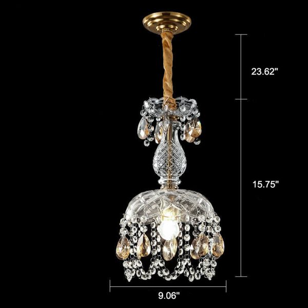 Modern Luxury Crystal Hanging Dome 1-Light Pendant Light - Image 8