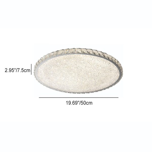 Modern Luxury Stainless Steel Crystal Round Square Rectangular LED Flush Mount Ceiling Light For Living Room - Image 5
