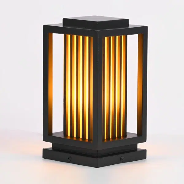 Modern Black LED Cage Pathway Lawn Lamp - Image 7