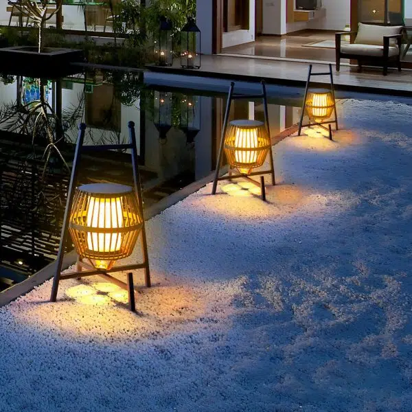 Portable Dimmable LED Black Modern Intelligent Solar Outdoor Lanterns - Image 2