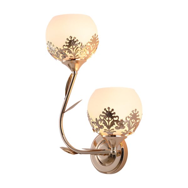 2-Light Glass Flower LED Simple European Style Wall Sconces Lighting - Image 8