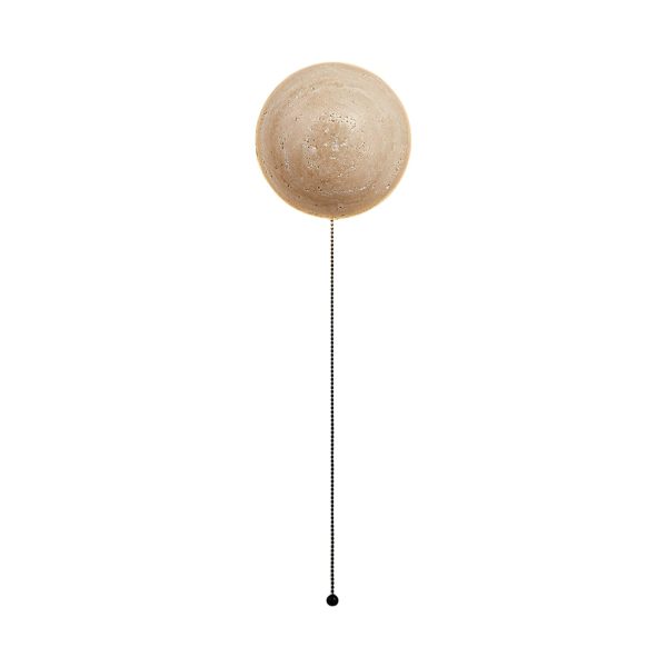 Japanese Style Travertine Stone Round LED Wall Sconce - Image 5